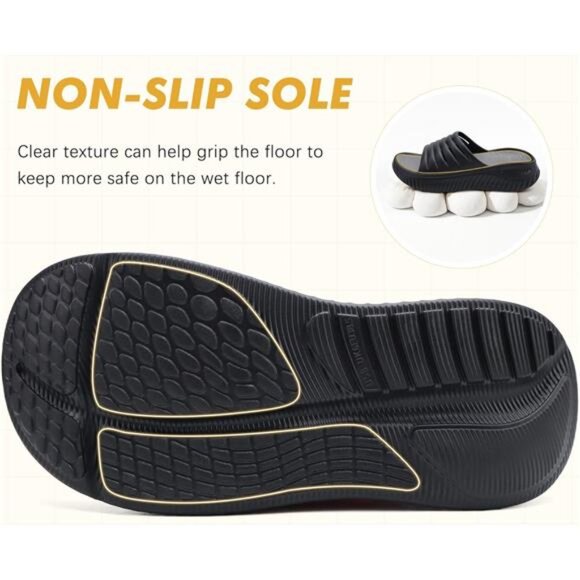 GPOS Womens Recovery Slides Sandals with Orthotic Plantar Fasciitis Relief - Picture 4 of 8